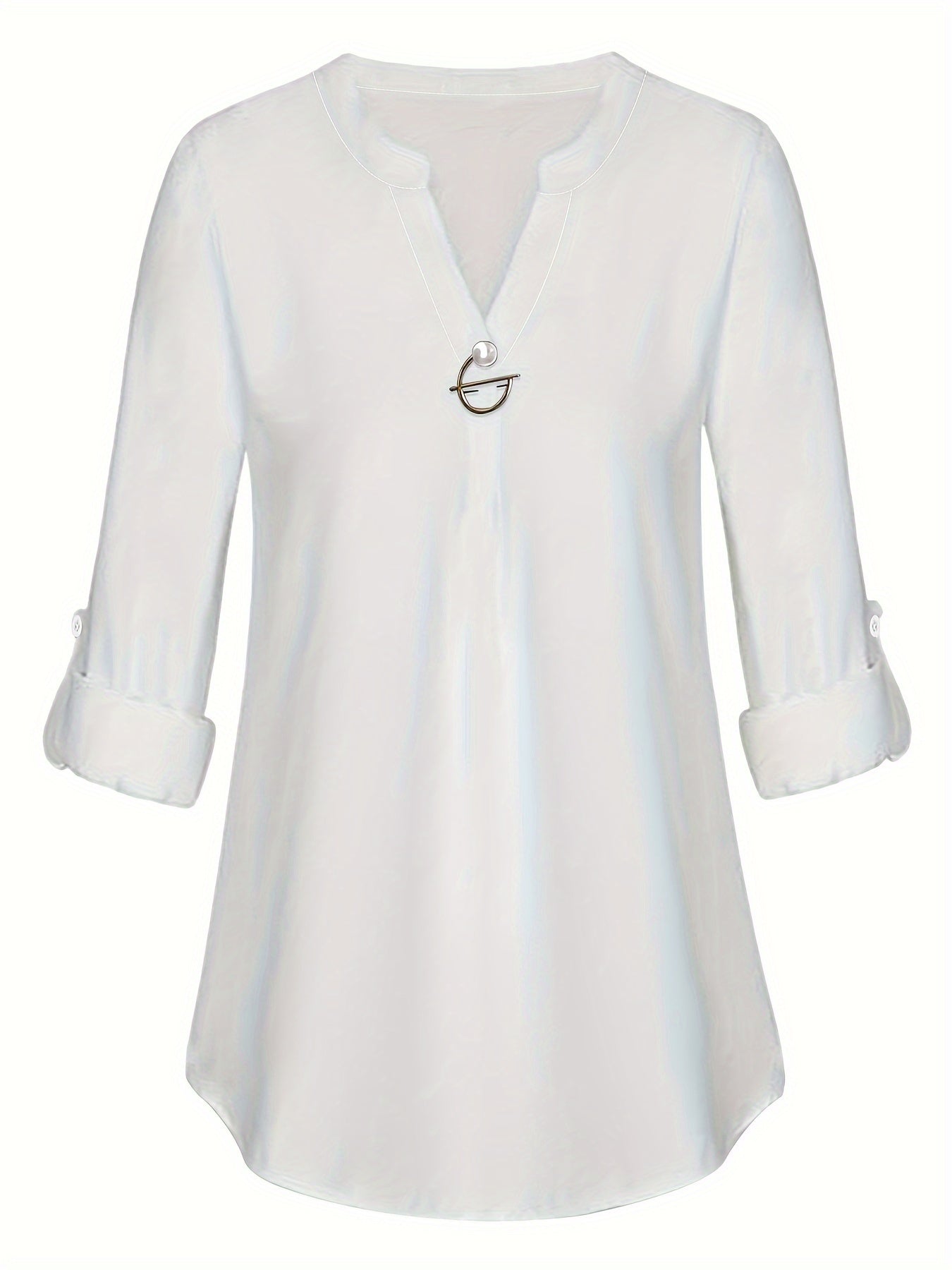 Infinity Beautiful Classic Pearl Accent Shirt – Long Sleeve Casual Style with a Timeless Touch - Infinity Beautiful Boutique