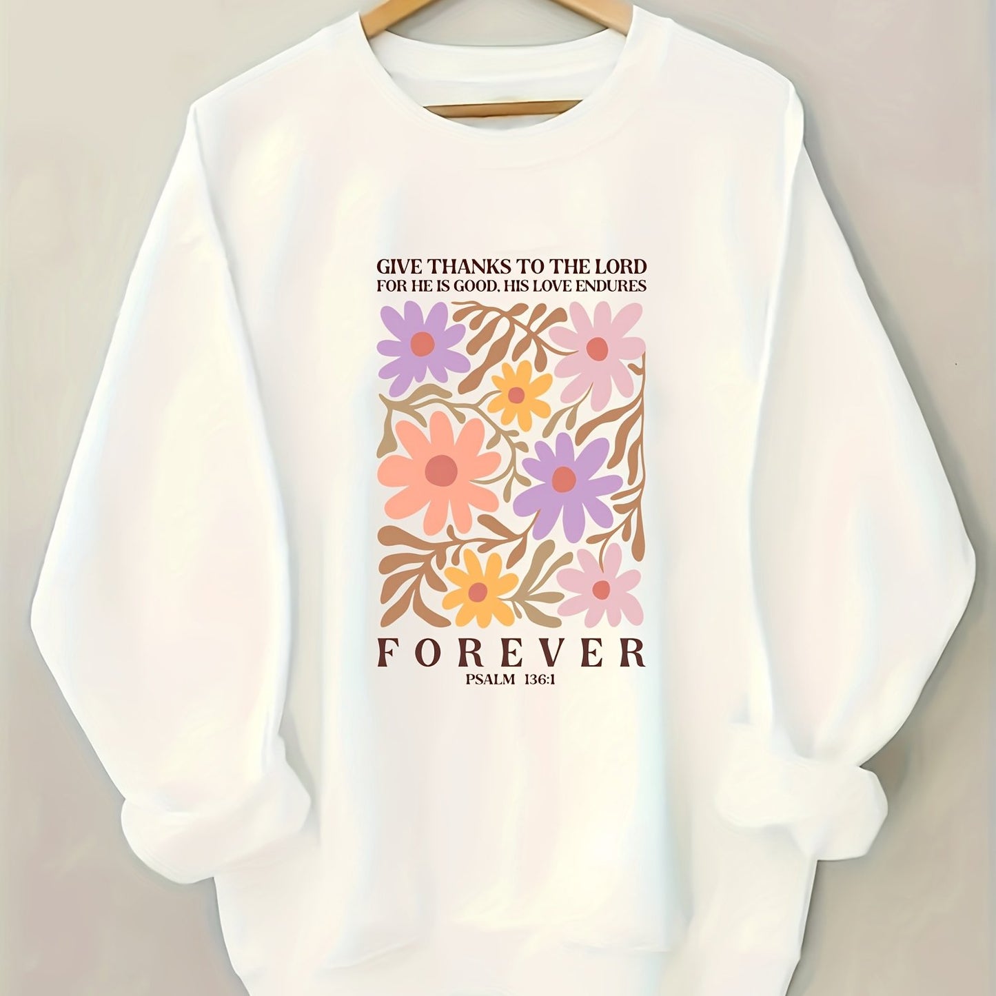 Women’s Psalm 136:1 Faith Hoodie – Soft Casual Wear