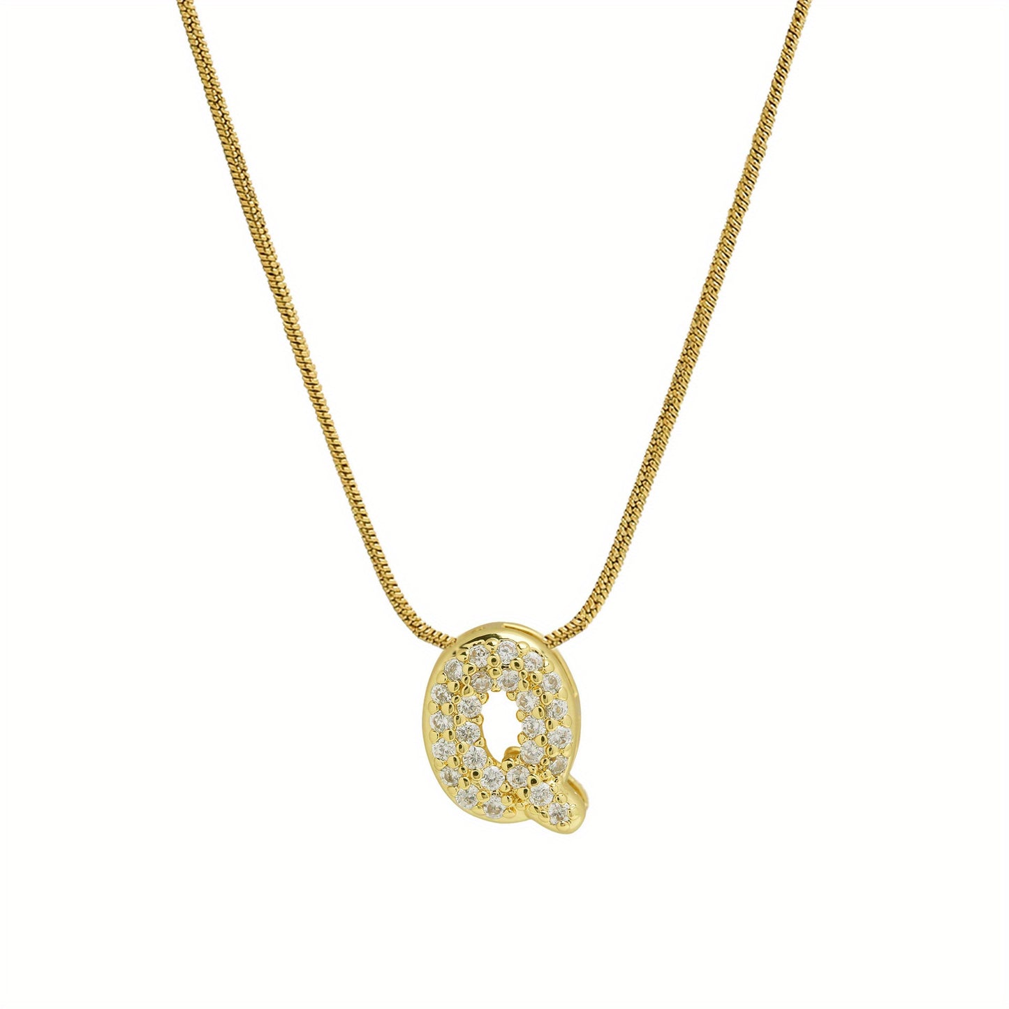 Simple Initial Necklace Stainless Steel Letter Pendant