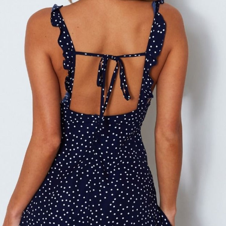 Infinity Beautiful Polka Dot Strappy Dress – Summer Beach Fashion - Infinity Beautiful Boutique