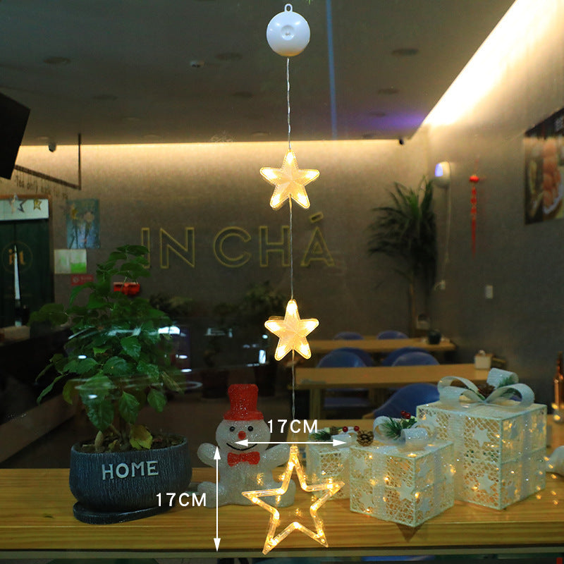 Christmas 3pcs LED Light Star Xmas Tree Hanging Sucker Lamp Window Ornaments Decoration For Home Xmas Navidad New Year Decor Christmas Decorations - Infinity Beautiful Boutique