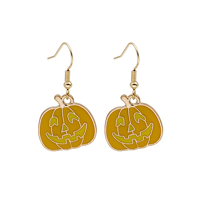 Halloween Earrings Cute Pumpkin Spooky Oil Drip Alloy Earrings Jewelry - Infinity Beautiful Boutique