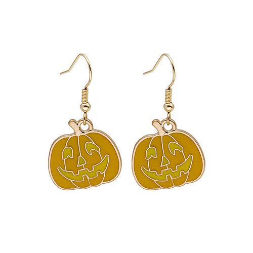 Infinity Beautiful Halloween Earrings Cute Pumpkin Spooky Oil Drip Alloy Earrings Jewelry