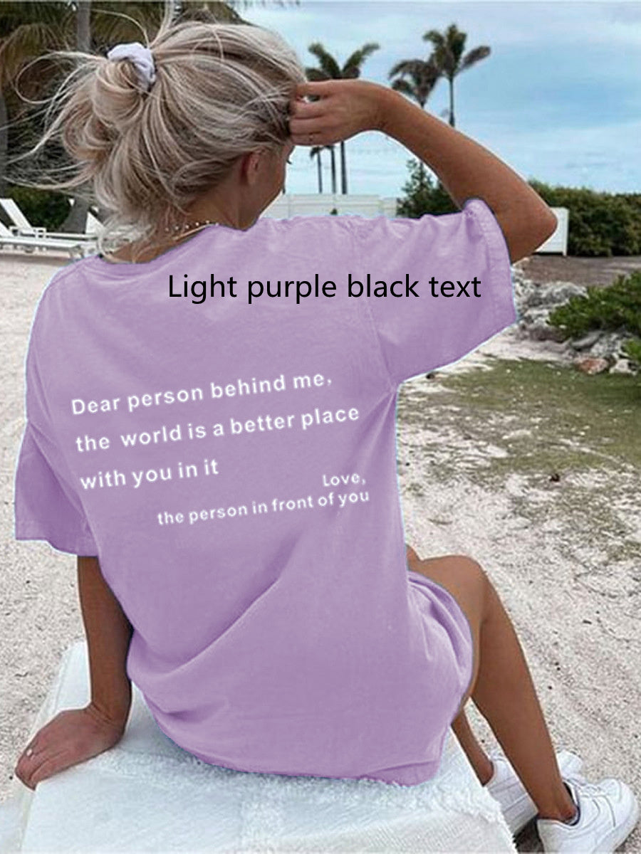 Beautiful Women’s Slogan T-Shirt – Round Neck Short Sleeve Letter Print Tee - Infinity Beautiful Boutique