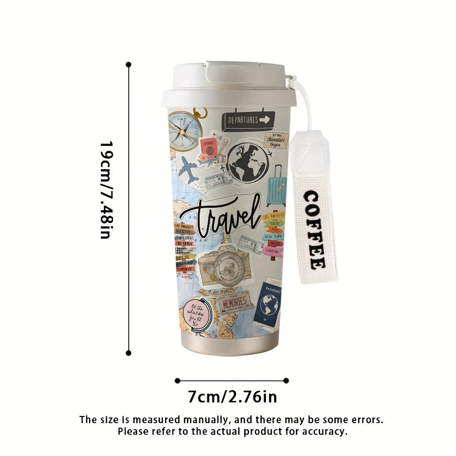 Travel Collage Sticker Style Stainless Steel Travel Tumbler