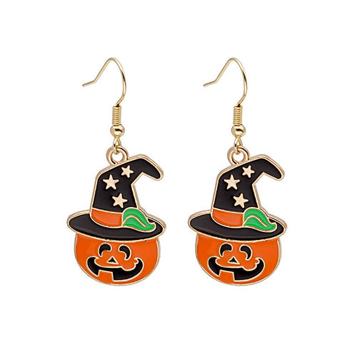 Infinity Beautiful Halloween Earrings Cute Pumpkin Spooky Oil Drip Alloy Earrings Jewelry