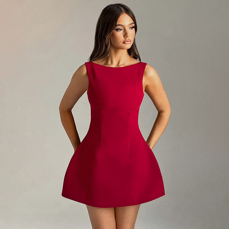 Infinity Beautiful Backless Mini Dress – Sexy Slim-Fit Sleeveless Summer Style