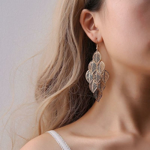 Infinity Beautiful Dangling Leaf Earrings