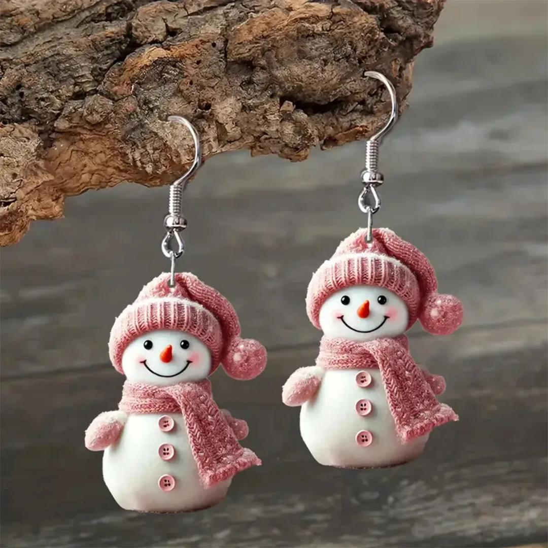 Infinity Beautiful Holiday Sparkle Snowman Earrings