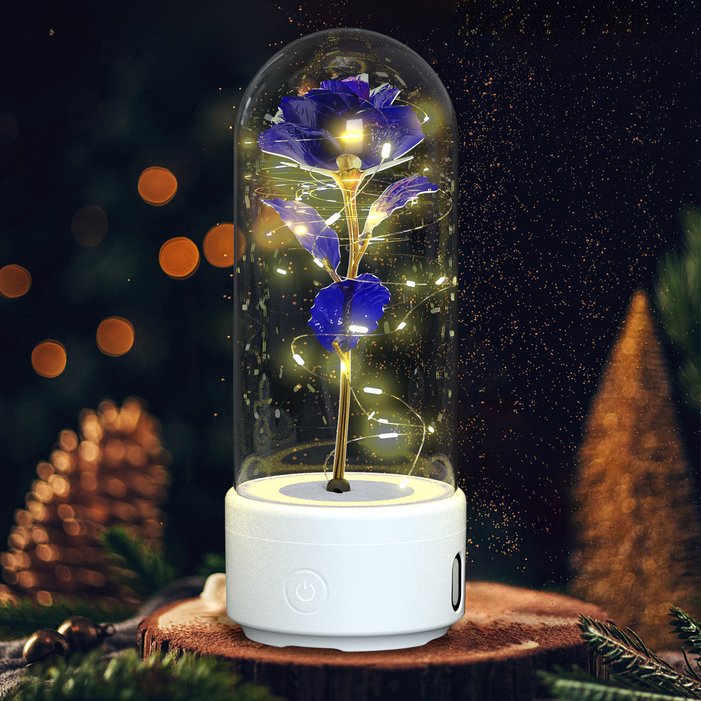 2-in-1 Rose LED Light & Bluetooth Speaker – Gift Under Glass - Infinity Beautiful Boutique