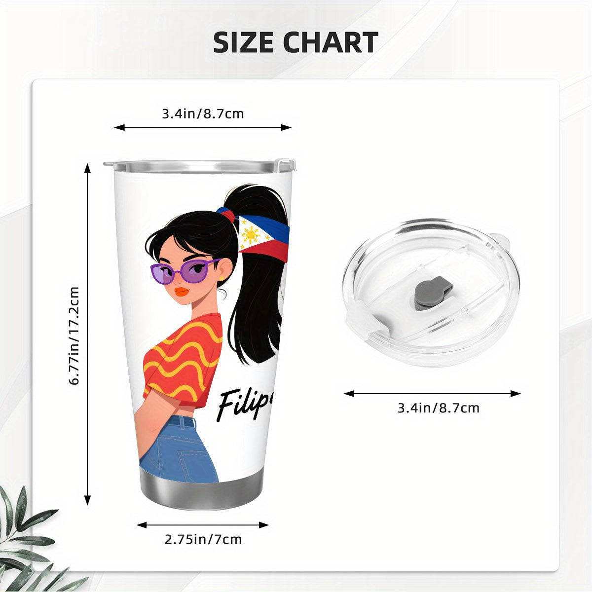 Filipina Lady Stainless Steel Tumbler