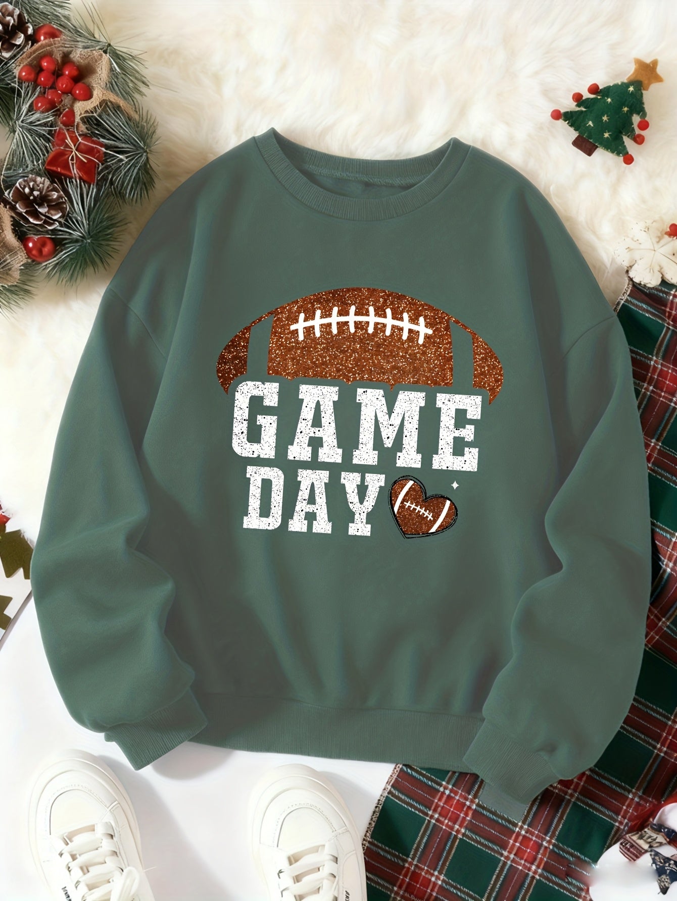 Game Day Football Glitter Sweatshirt