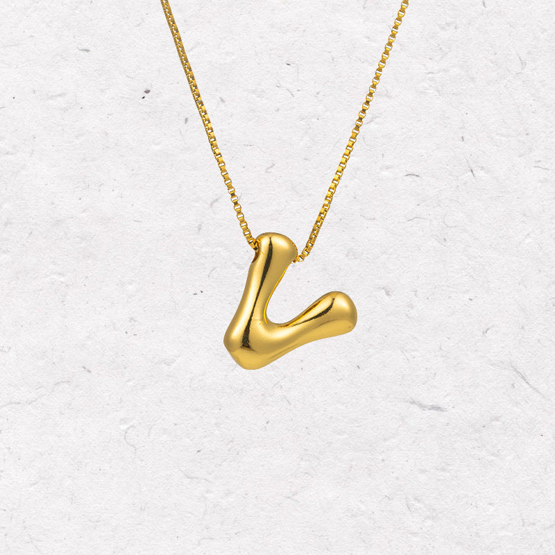 Gold Letter Initial Necklace – Statement Chain Jewelry
