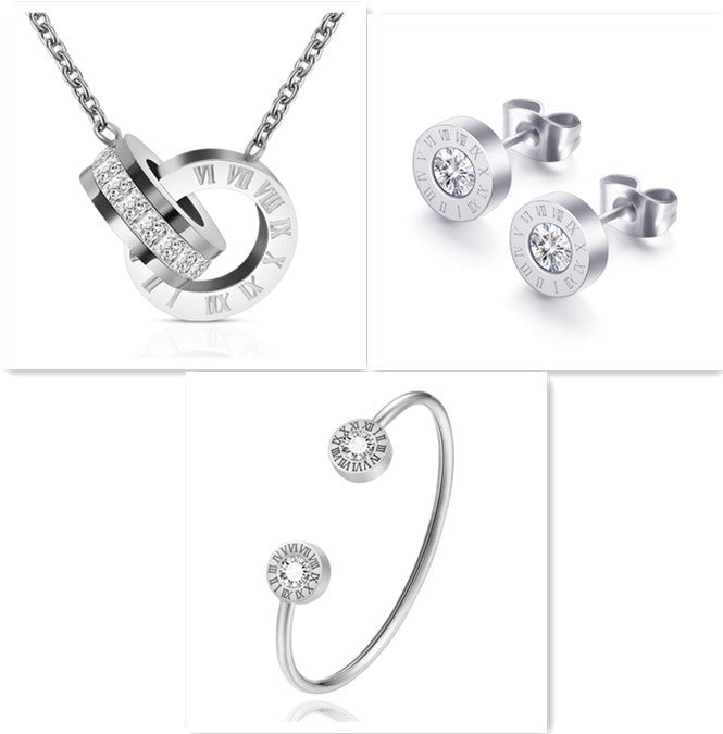 Roman Numerals and Diamond Stud Earrings - Infinity Beautiful Boutique
