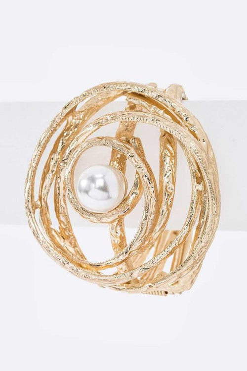 nfinity Beautiful Textured Oversize Pearl Bangle
