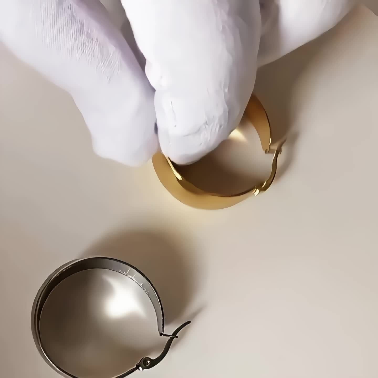 18K Gold Plated Stainless Steel Hoop Earrings Hypoallergenic