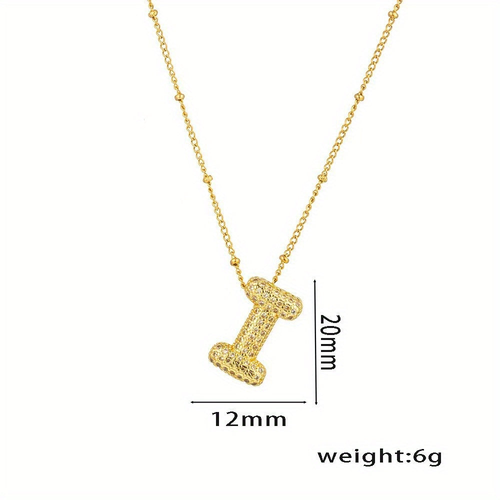 Bubble Letter Charm Necklace Alphabet