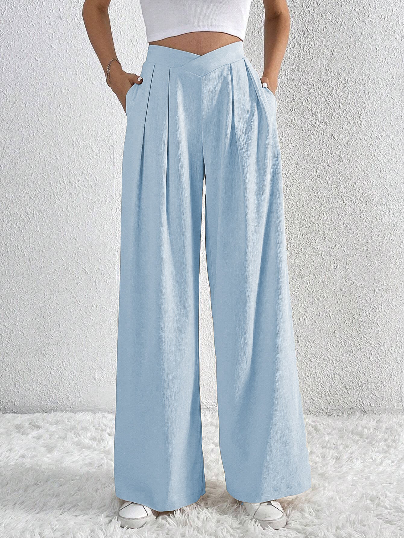 Infinity Beautiful Summer Flow Pants – Solid Pleated Wide-Leg Style for Effortless Comfort & Versatile Wear