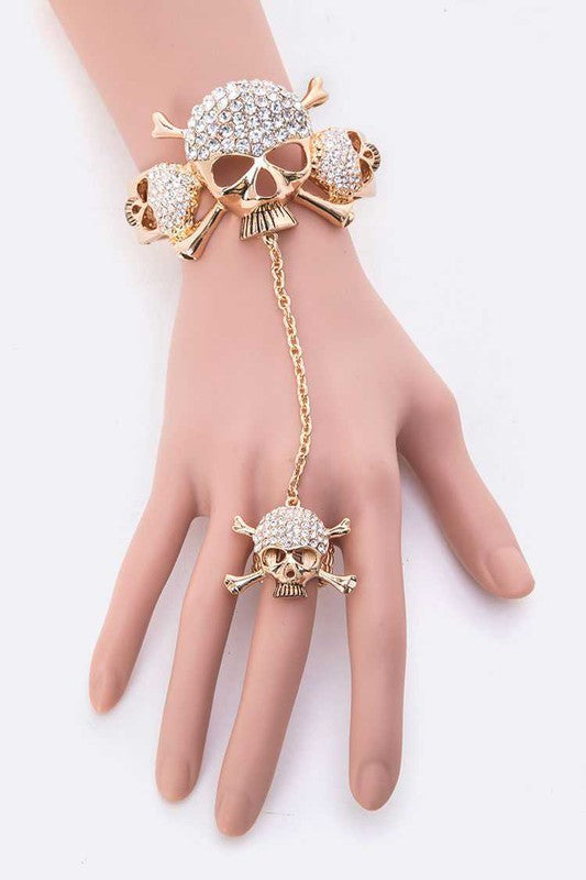 Infinity Beautiful Gothic Crystal Skull Jewelry Set