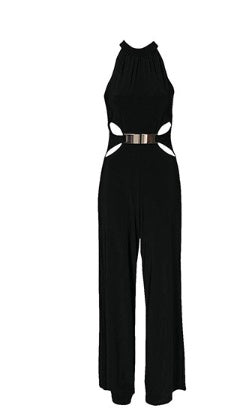 Infinity Beautiful Stitched Black Jumpsuit – Flared Pants, High Neck & Sling Detail - Infinity Beautiful Boutique