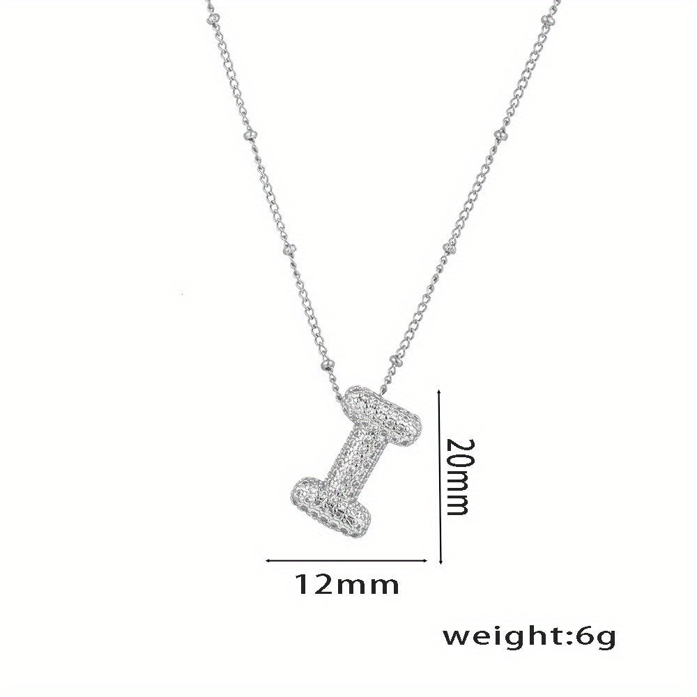 Bubble Letter Charm Necklace Alphabet