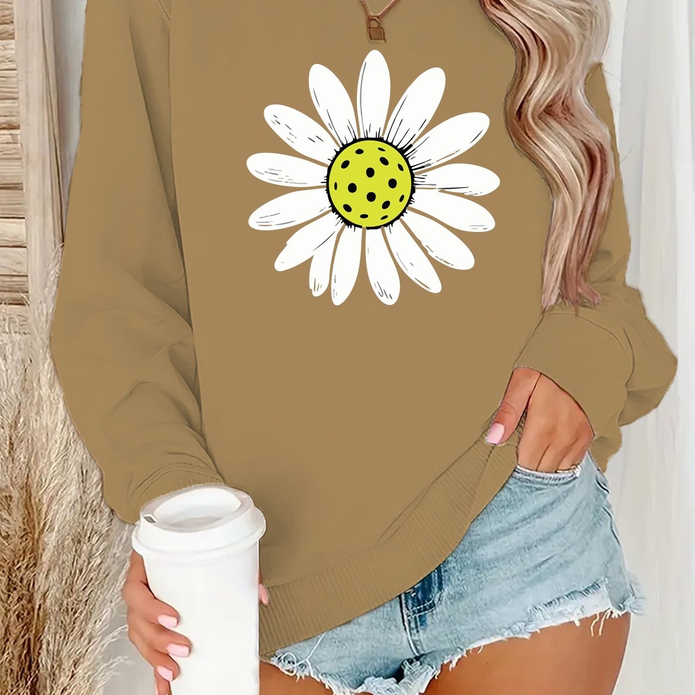 Women’s Floral Round Neck Sweatshirt