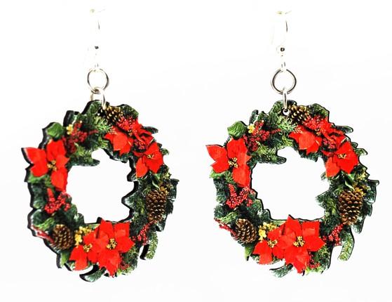 Large Christmas Wreath Earrings #1549 - Infinity Beautiful Boutique