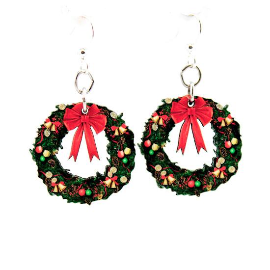 Small Christmas Wreath Earrings #1550 - Infinity Beautiful Boutique