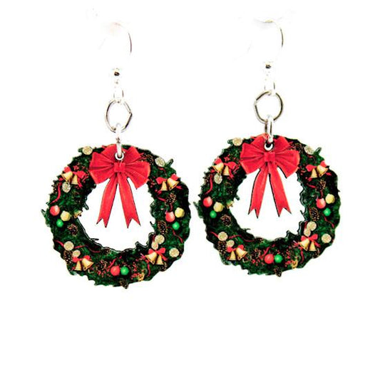 Small Christmas Wreath Earrings #1550 - Infinity Beautiful Boutique