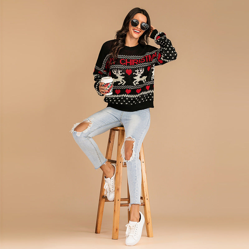 Christmas fawn pullover sweater - Infinity Beautiful Boutique