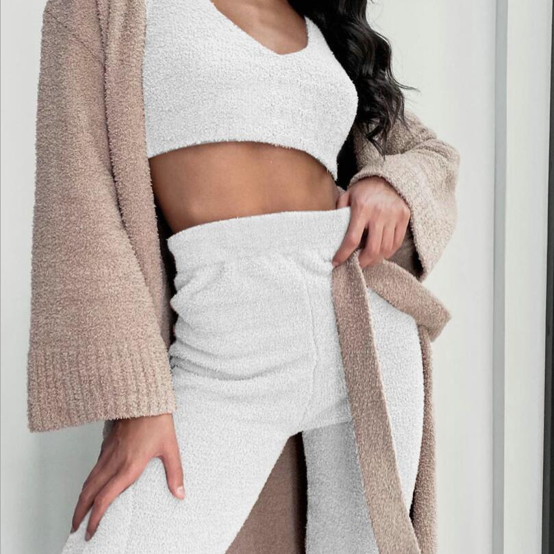 Infinity Beautiful 3-Piece Pajama Set – Long Sleeve Crop Top, Tank, and Drawstring Shorts S, M, L, XL, XXL, 3XL - Infinity Beautiful Boutique