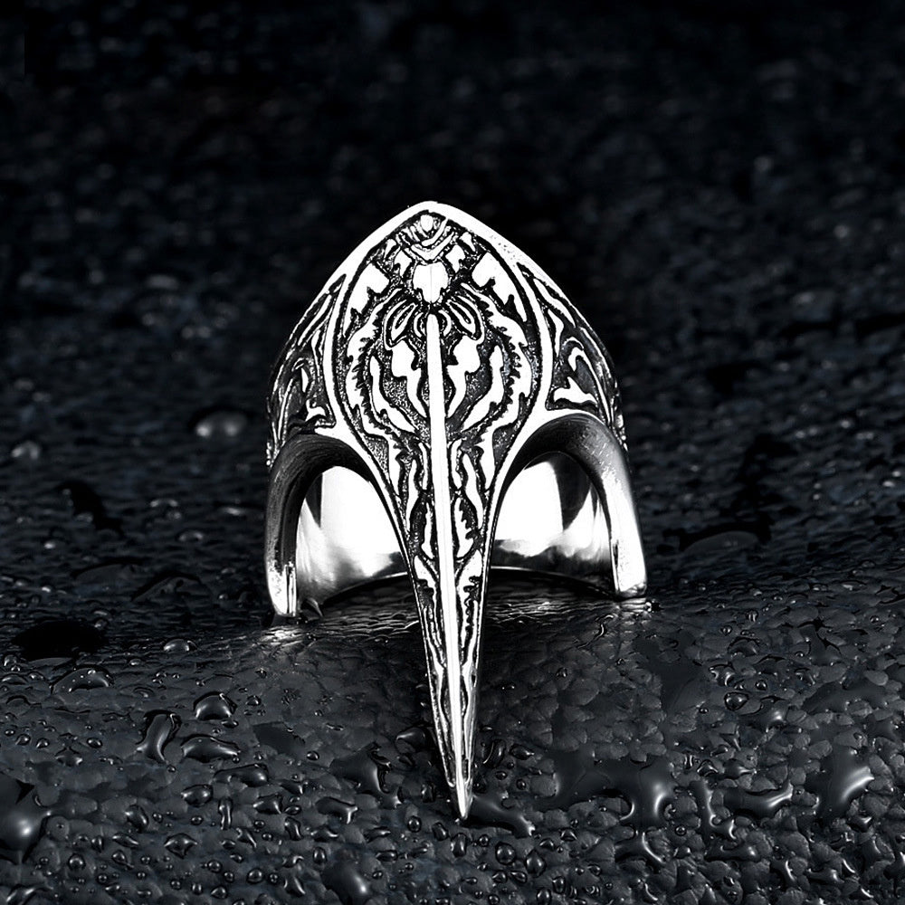 Beautiful Nordic Raven Amulet Ring – Carved Titanium Steel Viking-Inspired Jewelry - Infinity Beautiful Boutique