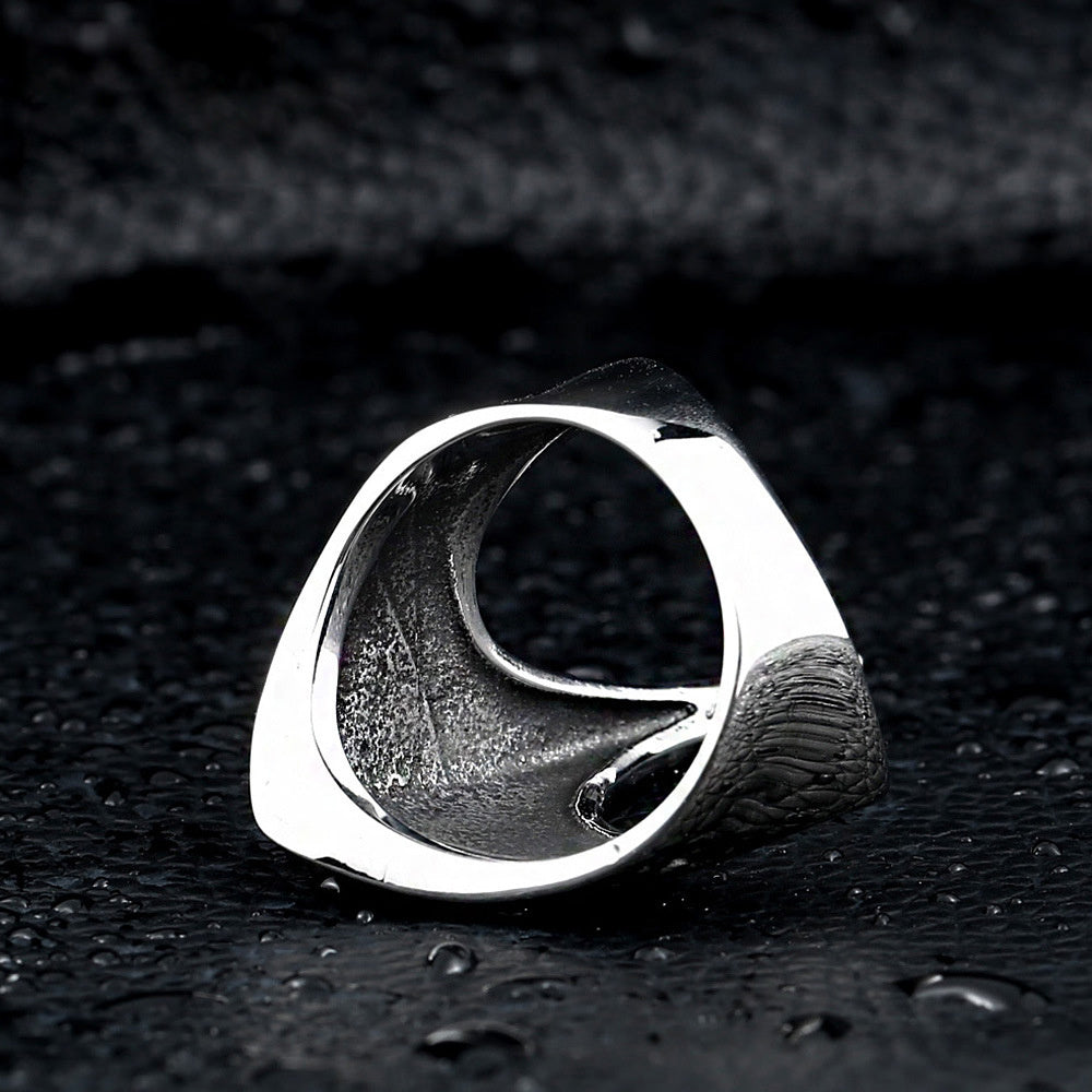 Beautiful Nordic Raven Amulet Ring – Carved Titanium Steel Viking-Inspired Jewelry - Infinity Beautiful Boutique