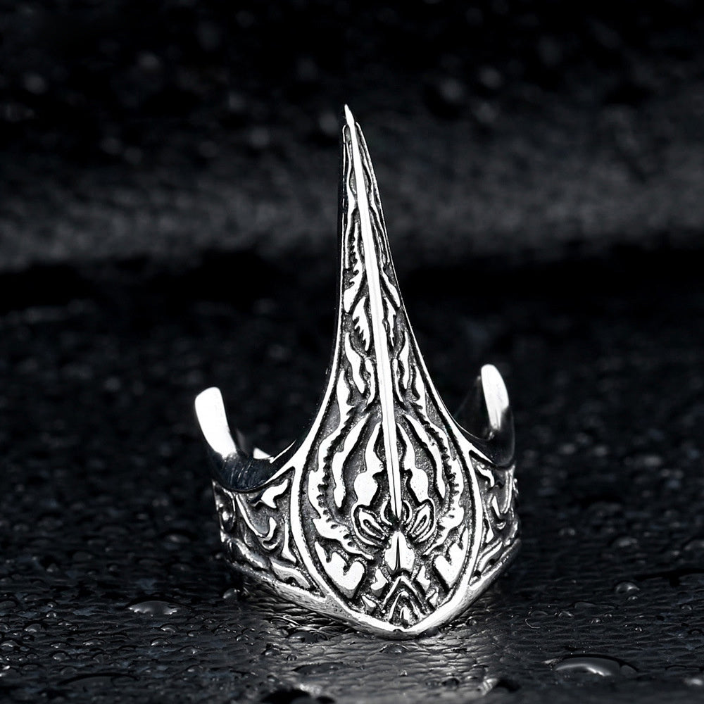 Beautiful Nordic Raven Amulet Ring – Carved Titanium Steel Viking-Inspired Jewelry - Infinity Beautiful Boutique