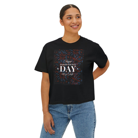Independence Day Women's Boxy Tee, July 4th Celebration Top, Fireworks Graphic Shirt, Casual Summer T-Shirt, Holiday Party Wear, Gift [...]