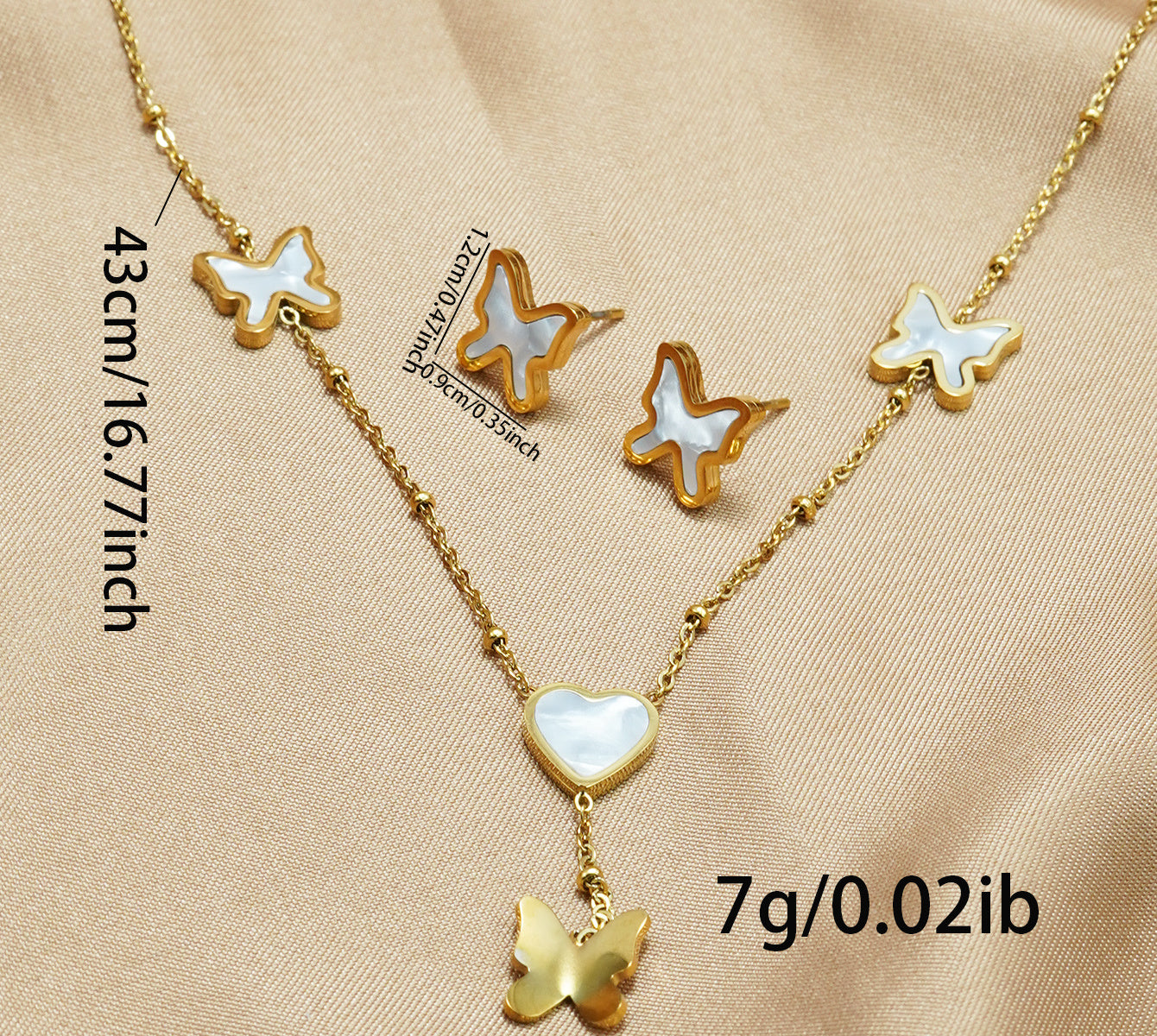 Infinity Beautiful 18K Gold Plated Butterfly & Heart Jewelry Set - Infinity Beautiful Boutique