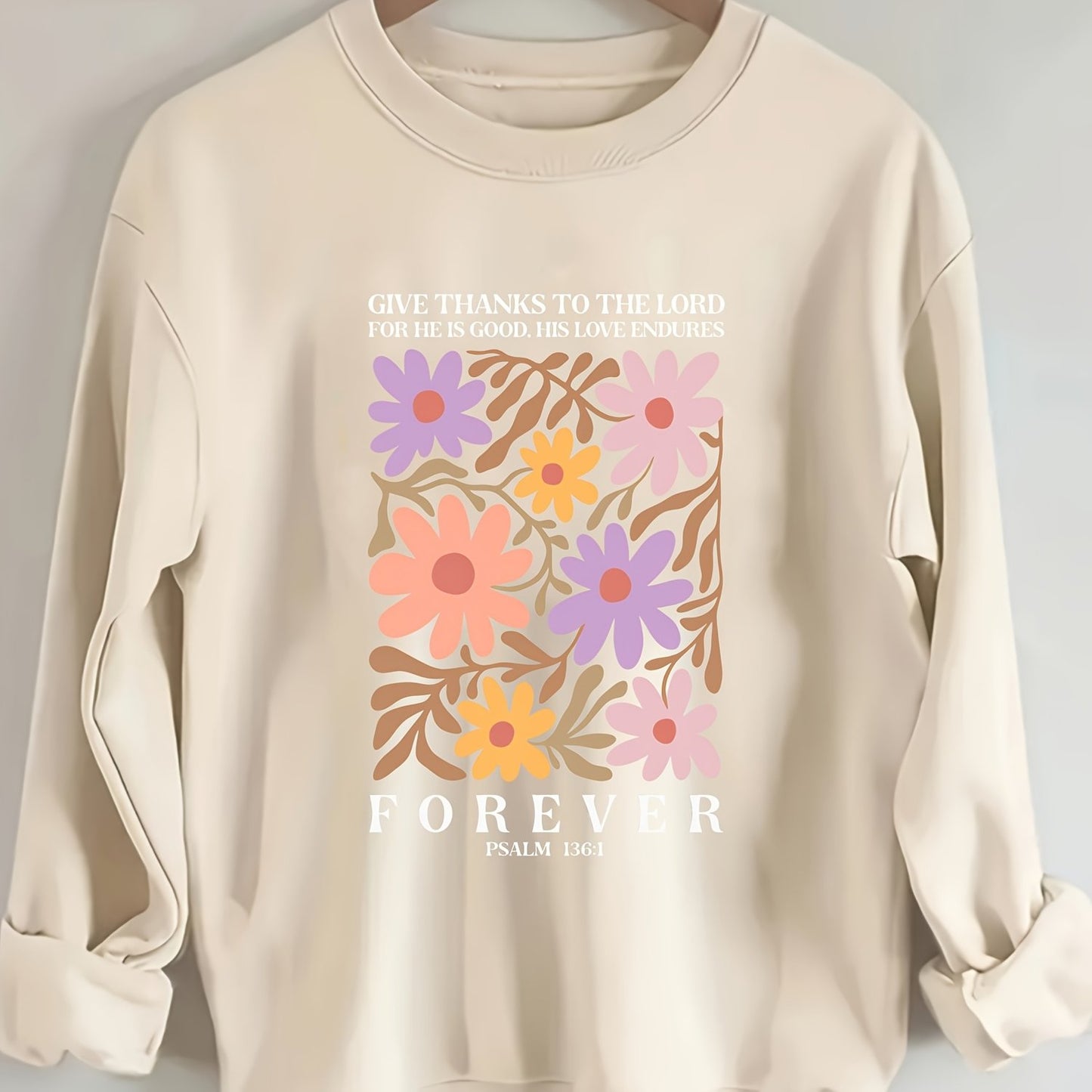 Women’s Psalm 136:1 Faith Hoodie – Soft Casual Wear