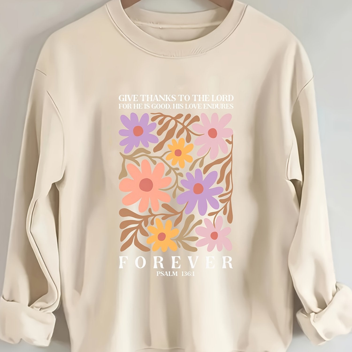 Women’s Psalm 136:1 Faith Hoodie – Soft Casual Wear