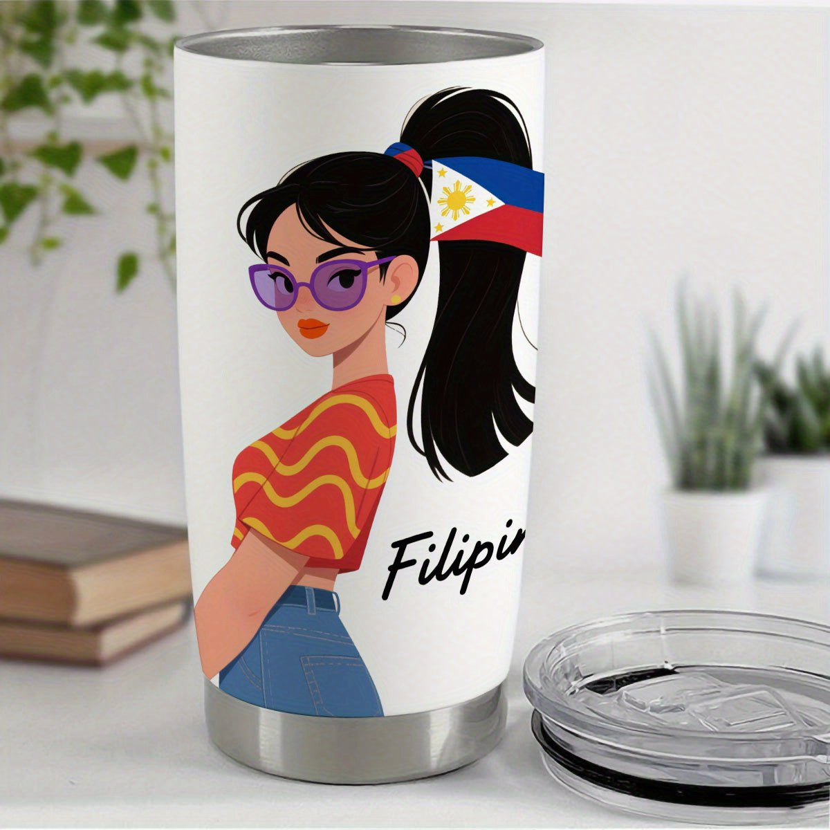 Filipina Lady Stainless Steel Tumbler