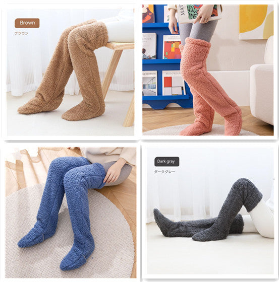 Infinity Beautiful Over-the-Knee Fuzzy Socks – Winter Warm Sleep & Lounge Stockings - Infinity Beautiful Boutique