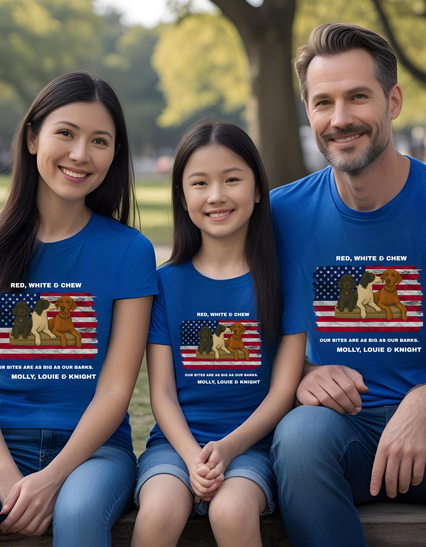 Red, White & Chew – Patriotic Youth Tee | Dog Lovers 4th of July Shirt