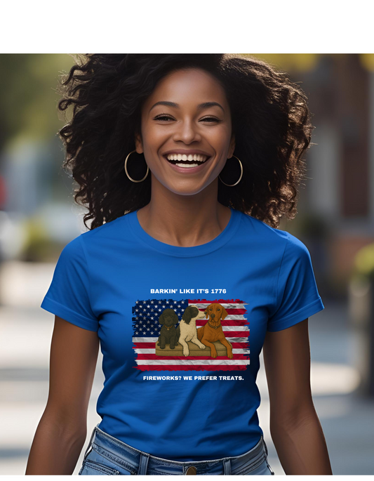 Barkin' Like It's 1776 – Unisex Patriotic Dog Tee