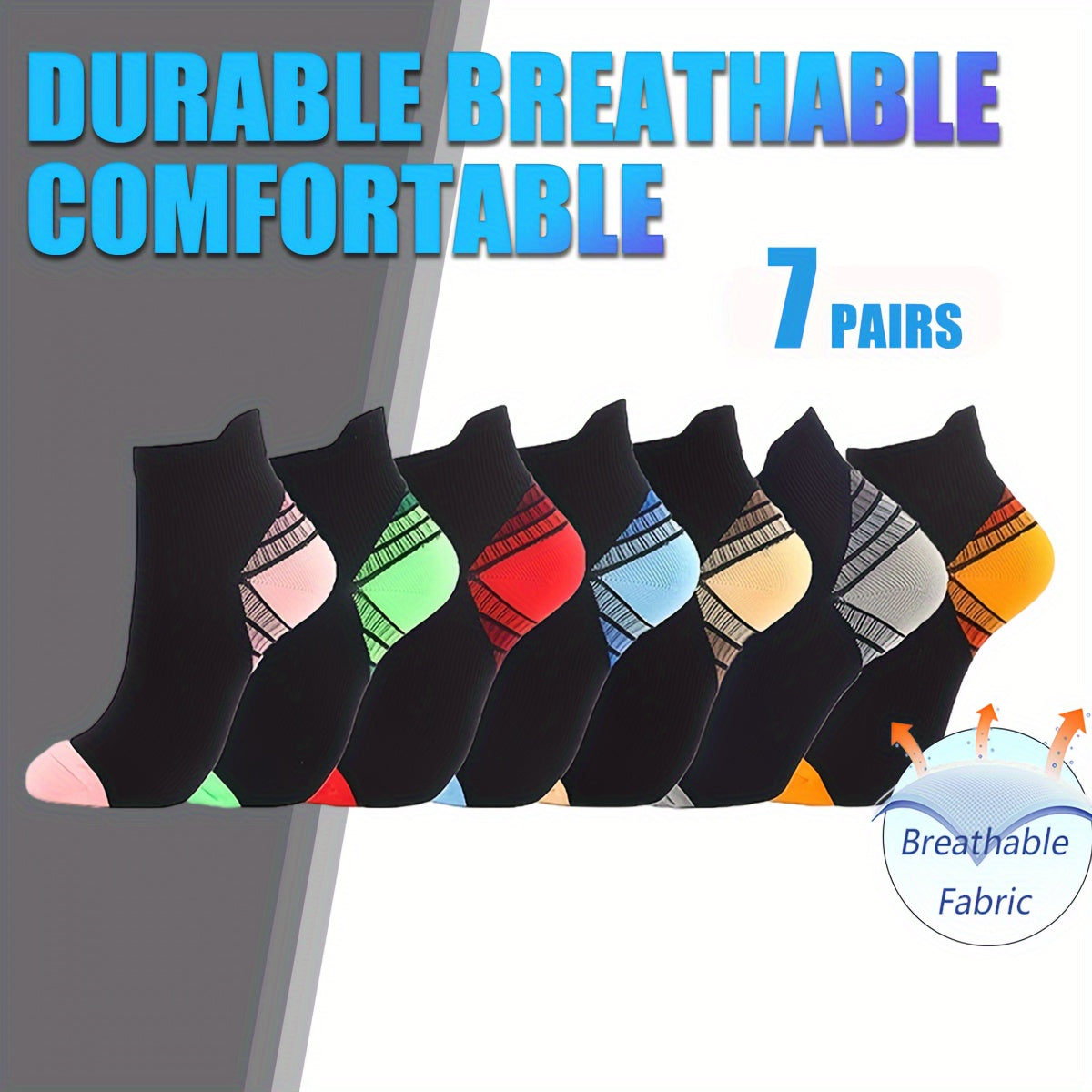 Everyday Support Ankle Compression Socks 7 Pack