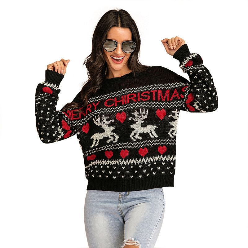Christmas fawn pullover sweater - Infinity Beautiful Boutique