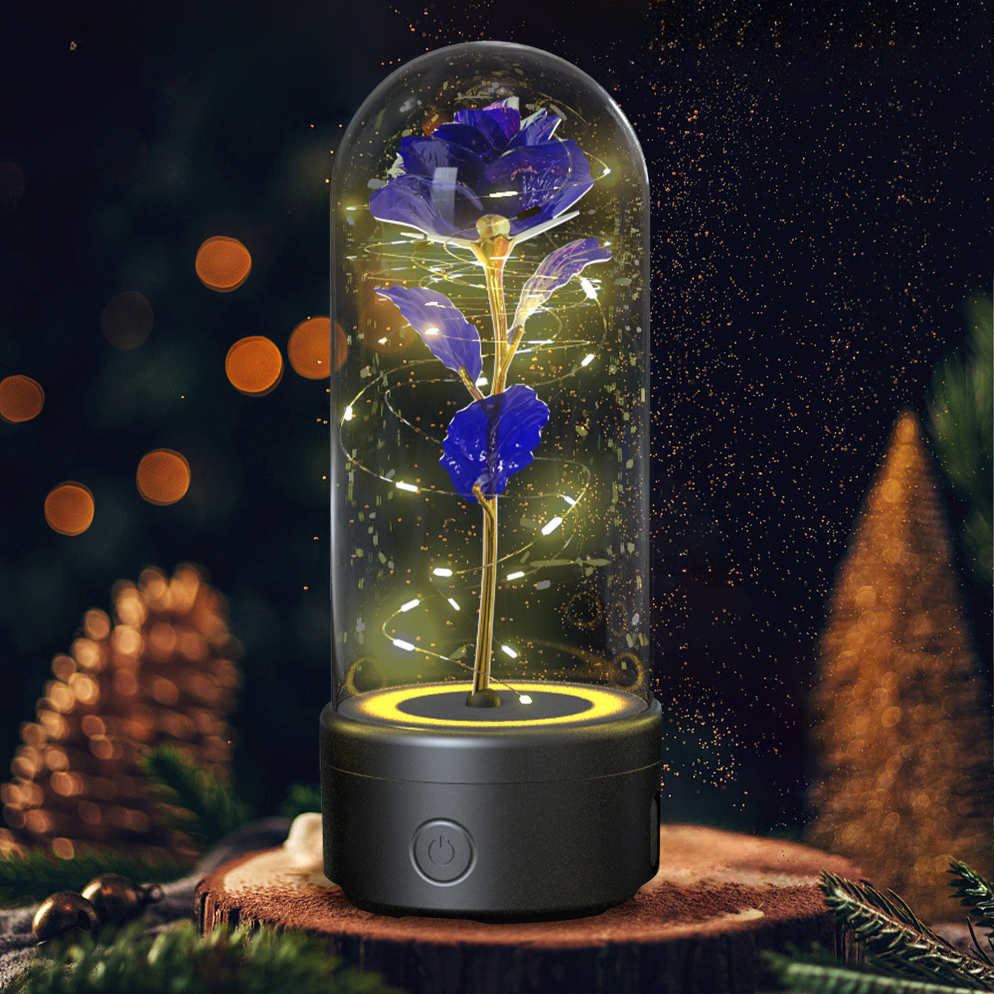 2-in-1 Rose LED Light & Bluetooth Speaker – Gift Under Glass - Infinity Beautiful Boutique