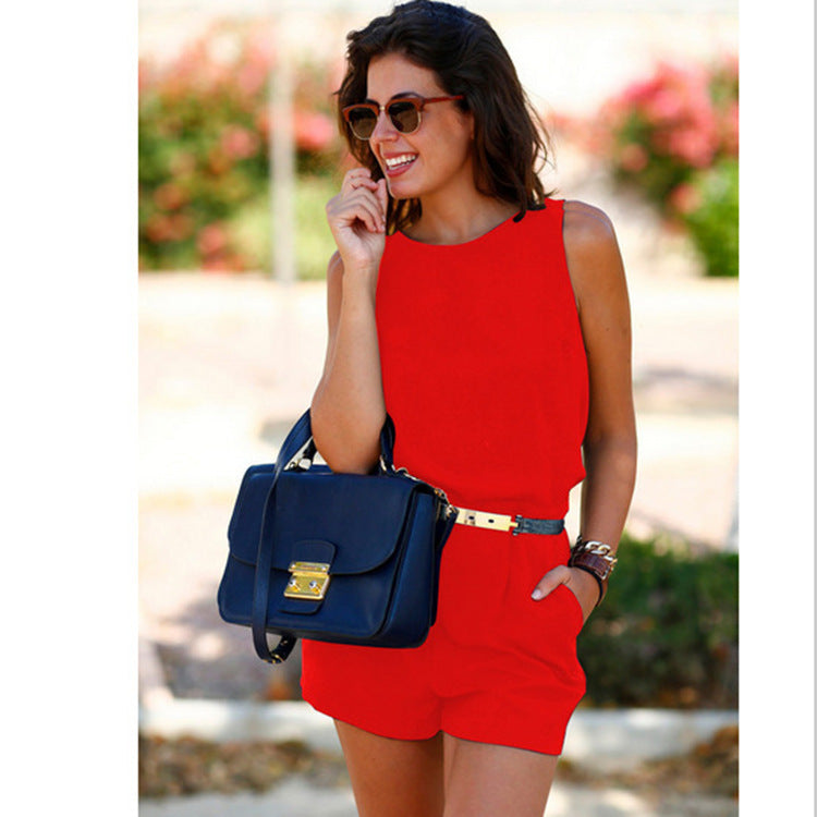 Infinity Beautiful Backless Belted Jumpsuit – Sexy One-Piece with Pockets - Infinity Beautiful Boutique
