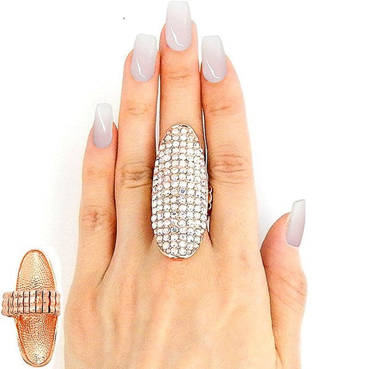 Infinity Beautiful Rhinestone Pave Oval Ring