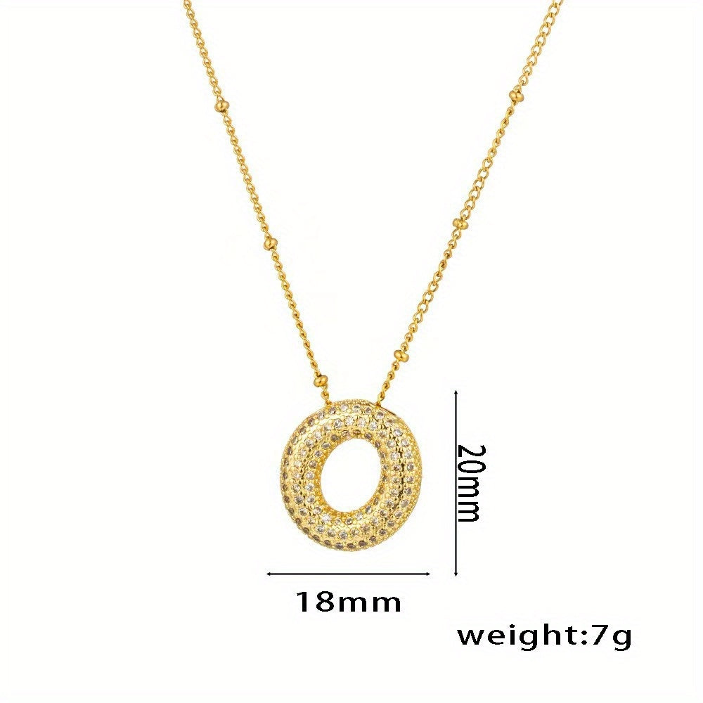 Bubble Letter Charm Necklace Alphabet