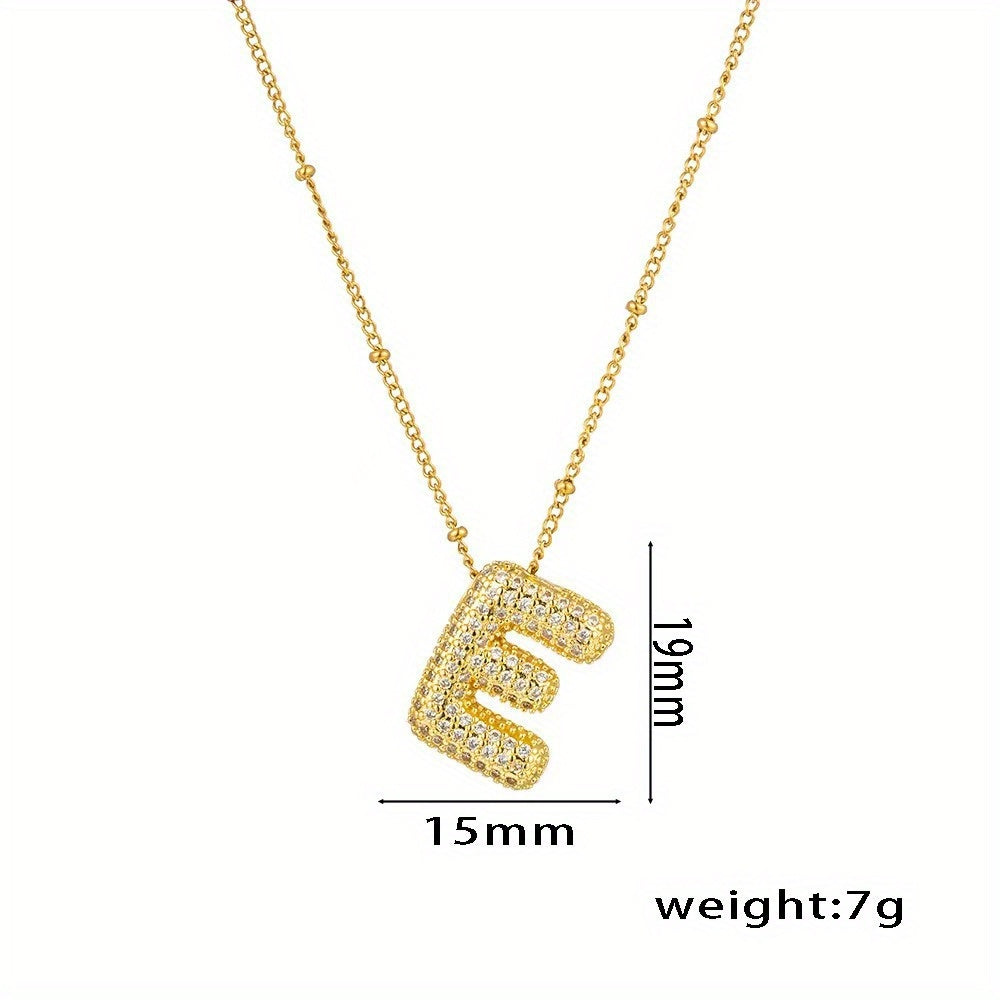 Bubble Letter Charm Necklace Alphabet
