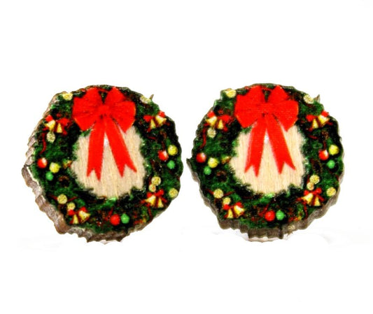 Christmas Wreath Stud Earrings #3055 - Infinity Beautiful Boutique